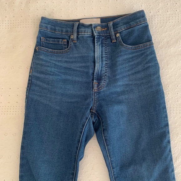 Everlane Authentic Stretch High-Rise Skinny, 24 Ankle, Mid Blue - Picture 3 of 10